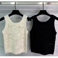 Market Sells Valentino Wool Crochet Vest 0410 White/Black 2025