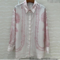 Traditional Discount Hermes Brides de Gala en Fleurs Silk Shirt 11017 Pink 2025