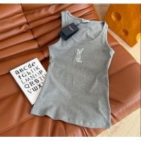 Super Quality Saint Laurent Cotton Vest Y0214 Grey 2025