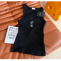 Top Quality Saint Laurent Cotton Vest Y0214 Black 2025