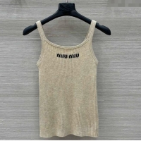Super Quality Miu Miu Wool Vest M031114 Apricot 2025