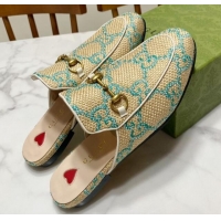 Low Price Gucci Princetown Jumbo GG Canvas Flat Slippers Beige/Green 2025 557730