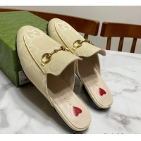 Grade Quality Gucci Princetown Jumbo GG Canvas Flat Slippers Yellow 2025 557730