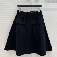 Pretty Style Prada Cotton Denim Skirt 042901 Black 2025