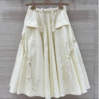 Super Quality Prada Cotton Skirt 042983 White 2025