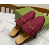 Big Discount Gucci Princetown GG Canvas Flat Slippers Ancora Red 2025 557730