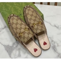 Sophisticated Gucci Princetown GG Canvas Flat Slippers Beige/Brown 2025 557730