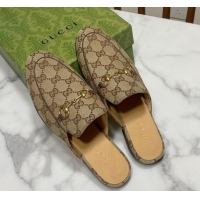 Cheap Price Gucci Princetown GG Canvas Flat Slippers Beige2 2025 557730