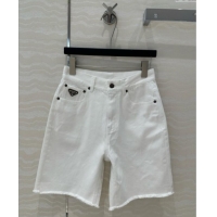 Good Promotional Prada Denim Shorts P050706 White 2025