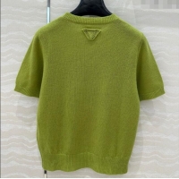 Buy Discount Prada Wool & Cashmere Short-sleeved Sweater P050716 Green 2025