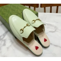 Top Grade Gucci Princetown Calf Leather Flat Slippers Mint 2025 557730