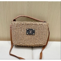 Unique Grade Louis Vuitton Straw Basket Bag LV051301 Khaki 2025