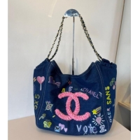 Top Quality Chanel Denim Tote Bag CH051305 Blue 2025