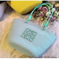 Best Quality Loewe Straw Basket Bag LW051302 Light Green 2025