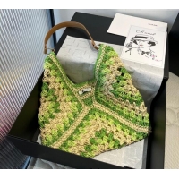 Best Price Cheap Miu Miu Straw Hobo Bag 0513 Green/Beige 2025