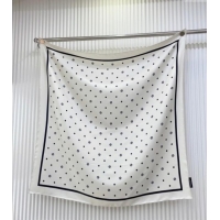 Hot Style Chanel Circle CC Silk Square Scarf 90x90cm CH051306 White 2025