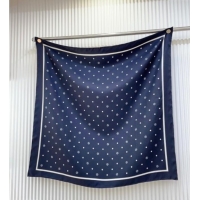 Discount Chanel Circle CC Silk Square Scarf 90x90cm CH051306 Navy Blue 2025