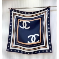 Promotional Chanel CC Silk Square Scarf 90x90cm CH051310 Navy Blue 2025