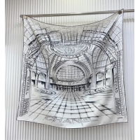 Most Popular Chanel Palace Hall Silk Square Scarf 90x90cm CH051311 White 2025