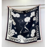 Famous Brand Chanel Coco Silk Square Scarf 90x90cm CH051312 Black 2025