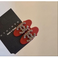 Super Quality Chanel Hair Clip with CC 0131 Red 2024