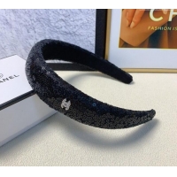 Buy Cheap Chanel Sequins Headband 0201 Black 2024