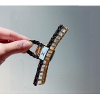 Low Cost Chanel Braided Hair Clip 0302 Black 2024
