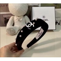 Affordable Price Chanel Headband with Pearls Dot Charm 0302 Black 2024
