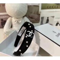 Affordable Price Chanel Headband with Pearls Dot Charm 0302 Black 2024