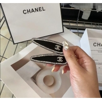 Top Design Chanel Black Hair Clip with Crystals CH03305 (PAIR) 2024