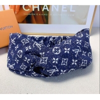 Good Product Louis Vuitton Monogram Denim Headband 0709 Blue 2024