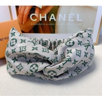 Low Cost Louis Vuitton Monogram Fabric Headband 0709 Green/Grey 2024