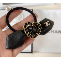 Super Quality Chanel Heart Hair Ring 0729 Black 2024