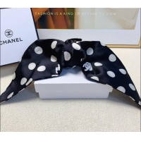 Best Price Chanel Hair Clip with Dotted Bow 0729 Black 2024