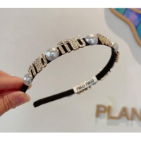 Luxury Cheap Miu Miu Hair Headband with Pearls 0729 2024