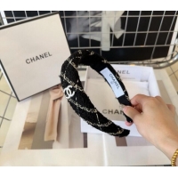Well Crafted Chanel Quilted Tweed Hair Headband 0729 Black 2024