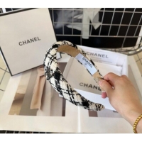Best Promotional Chanel Quilted Tweed Hair Headband 0729 White 2024