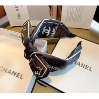 Top Grade Chanel Printed Hair Headband 0729 Black 2024