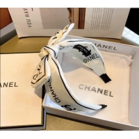 Good Quality Chanel Printed Hair Headband 0729 White 2024