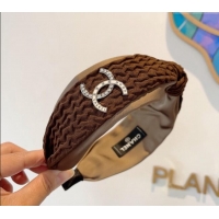 Top Grade Chanel Wide Hair Headband 0729 Brown 2024