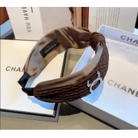 Top Grade Chanel Wide Hair Headband 0729 Brown 2024