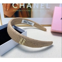 Reasonable Price Miu Miu Straw Hair Headband 0729 Khaki 2024
