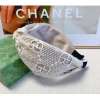 Shop Discount Gucci Crochet Hair Headband G0729 White 2024