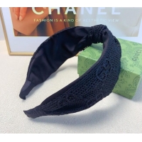 Super Quality Gucci Crochet Hair Headband G0729 Black 2024