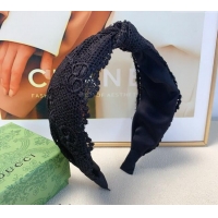 Super Quality Gucci Crochet Hair Headband G0729 Black 2024