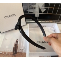 Most Popular Chanel Headband with Camellia Bloom 0820 Black 2024