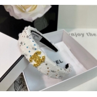 Discount Chanel Headband with Sequins 082007 White 2024