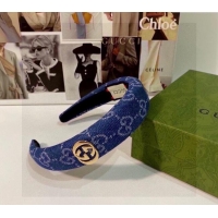 Cheap Discount Gucci GG Denim Headband 0820 Blue 2024