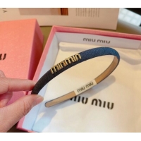 Buy Discount Miu Miu Narrow Denim Headband 0820 Dark Blue 2024