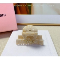 Best Price Miu Miu Hair Clip with Pearls Logo MIU091201 Beige 2024